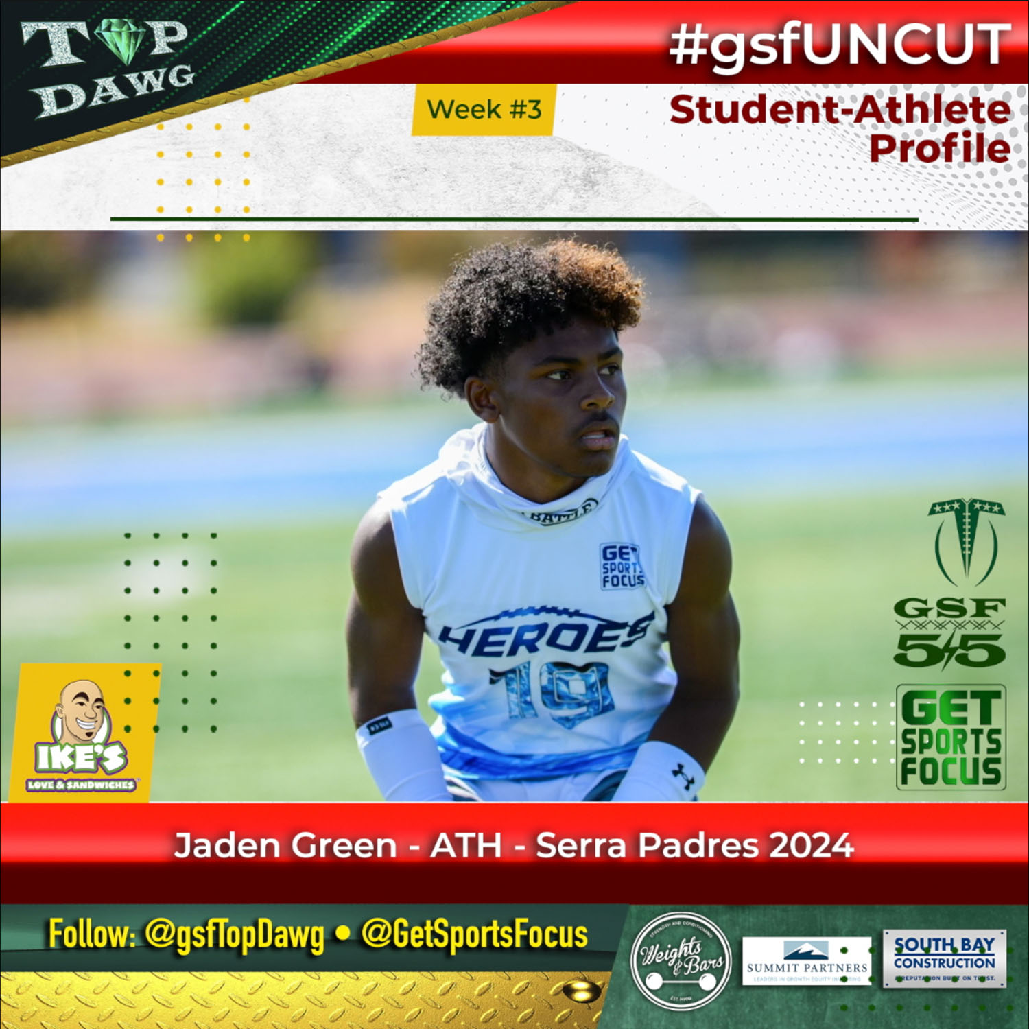 #gsfTopDawg Jaden Green RB/CB – Serra Padres 2024 – GetSportsFocus